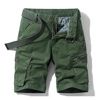 Herren Cargo-Shorts Wander-Shorts Reißverschluss Mehrere Taschen Buchstabe Knielang Lässig Täglich Fracht Chino Armeegrün Khaki Mikroelastisch