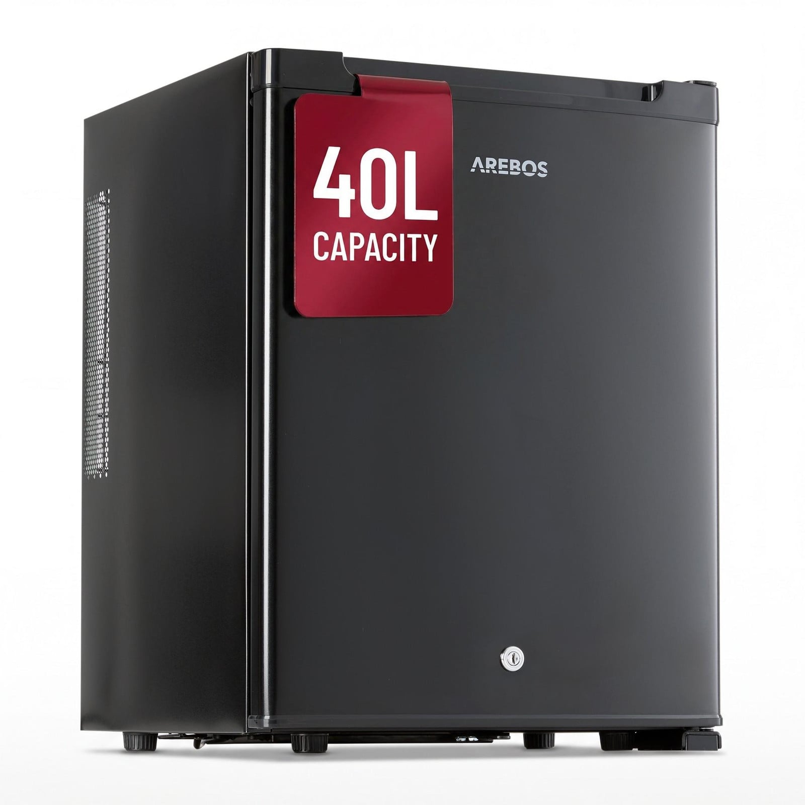 AREBOS Mini-koelkast 40L, stille minibar en compacte drankkoelkast met LED-temperatuurregeling, zwart