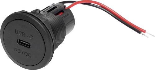ProCar Power USB-C Einbausteckdose PD/QC ohne LED max. 30 Watt Belastbarkeit Strom max.=3A 12 oder 24 V/DC