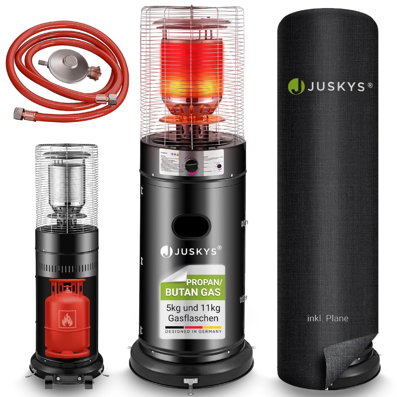 Juskys Outdoor Heizstrahler Cuna mit 11 kW Gas-Brenner, Heizpilz für Terrasse, Balkon und Garten