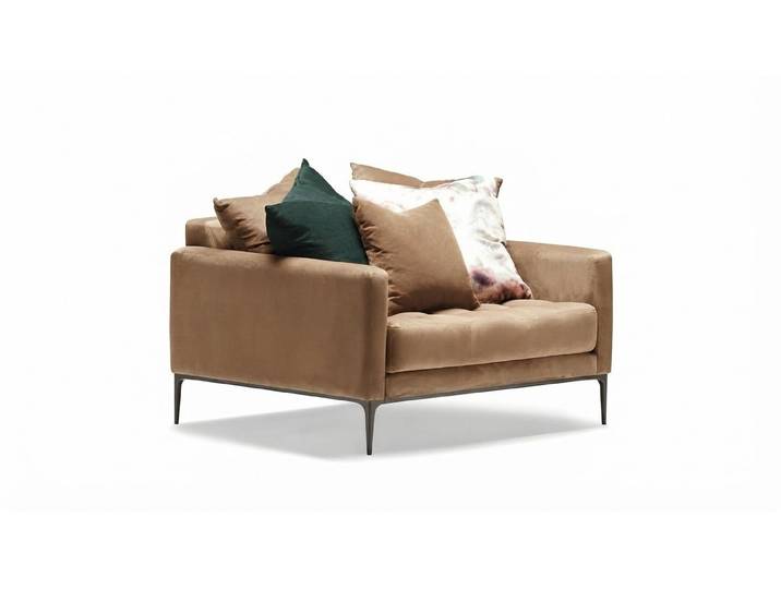 JVmoebel Sessel Moderner orangefarbener Stoffsessel mit Holzgestell (1-St., Sessel), Made in Europe