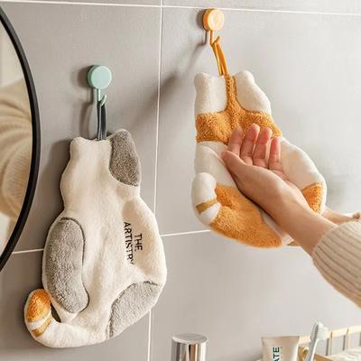Multisell Products Hub Cartoon Kids Towels, Cute Cat Hanging Towel, Soft Absorbent Handkerchief For Kitchen & Bathroom Cartoon Kids Towels, Cute Cat Hanging Towel, Soft Absorbent Handkerchief For Kitchen & Bathroom