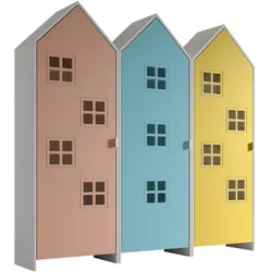 REGALSCHRANK Set Kania 173x37x171 MDF Weiß /Bunt