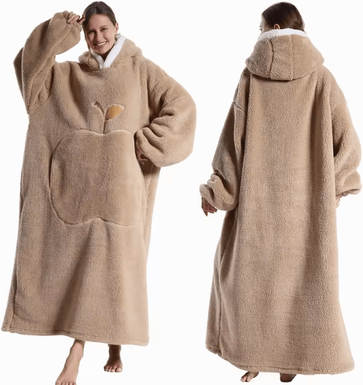 Inspire Curations Extra Long Oversized Fleece Wearable Blanket Hoodie fh145 cloth Length 140cm