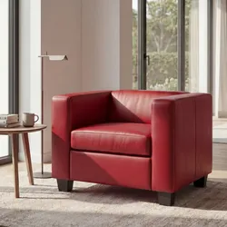 Sessel Lille ~ Leder, rot