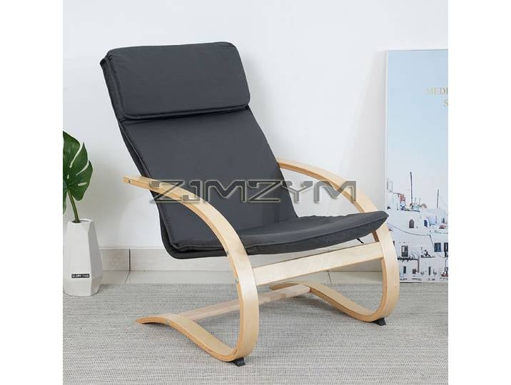 Chaise longue à bascule pour salon, chaise de loisirs, cadre en bois massif, canapé à dossier unique