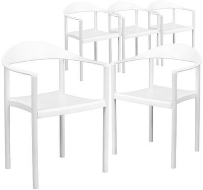 Lancaster Home 5 Pack 1000 lb. Capacity Plastic Cafe Stack Chair