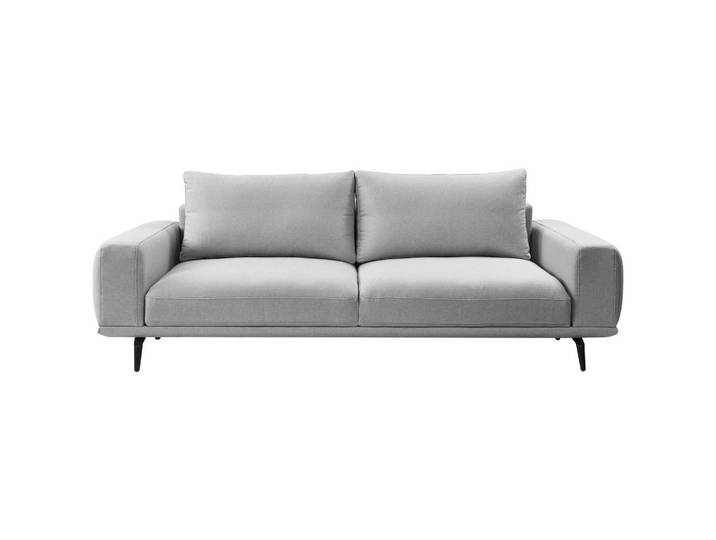 Mid.you 3-Sitzer-Sofa, Grau, Metall, Füllung: Silikon, 242x89x115 cm, Made in EU, Stoffauswahl, Schlafen auf Sitzhöhe, Wohnzimmer, Sofas & Couches, Sofas, 3-Sitzer Sofas