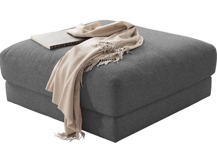 Polsterhocker 3C CANDY Enisa II , grau (platin), B:100cm H:49cm T:100cm, 100% Polyester, Hocker, Polsterhocker, passend zur Serie Enisa II , wahlweise mit Flecken-Schutz-Bezug