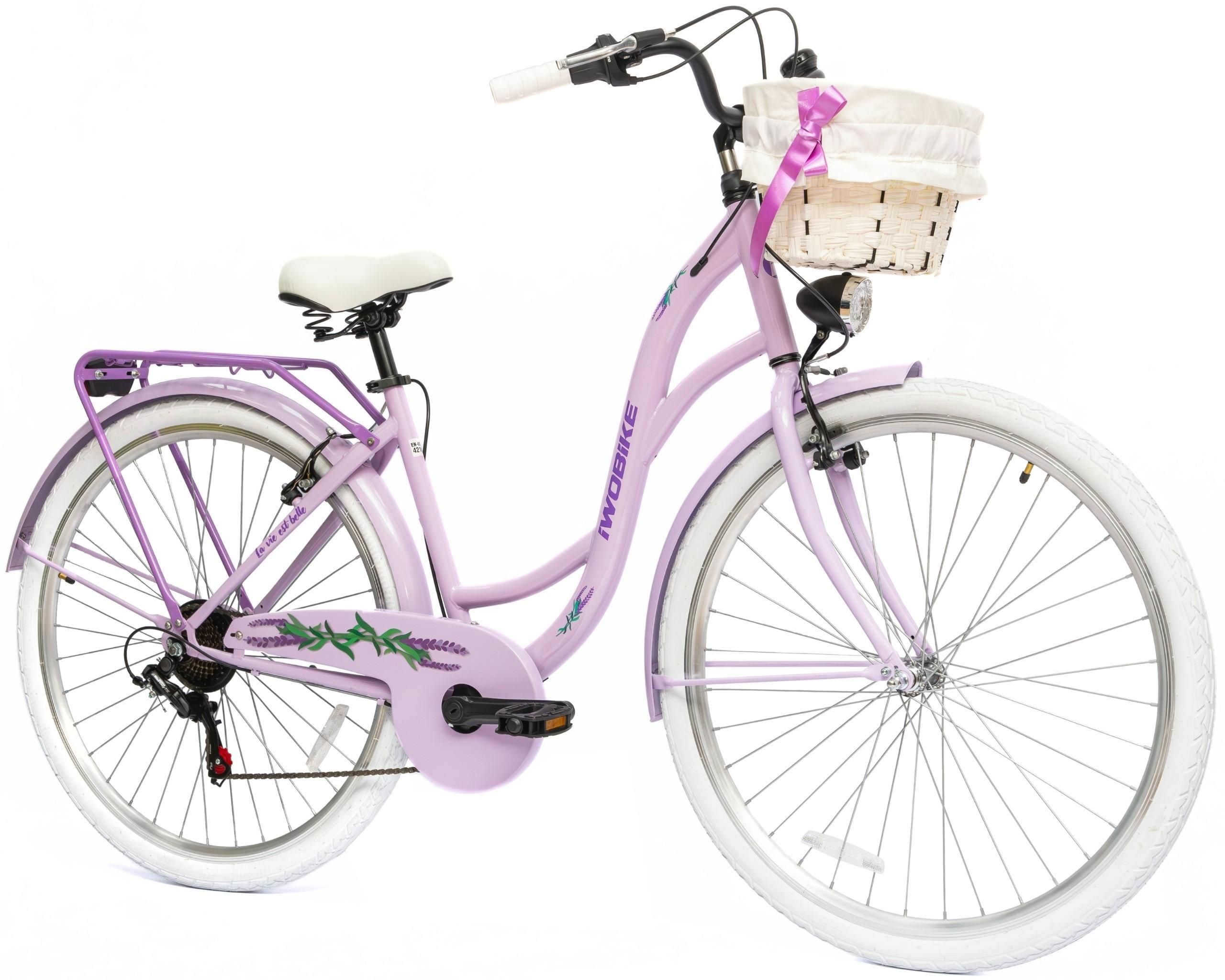 Damen Citybike 28 Zoll IwoBike Lavender Fahrrad Shimano Ausstattung Gepäckträger Korb GRATIS