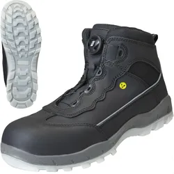 Nitras, Sicherheitsschuhe, SPORT STEP MID FIT, S3 Sicherheitsstiefel, strapazierfähiges Vollleder, schwarz, widerstands (S3, 46)