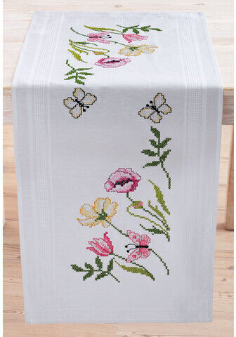 Stickläufer "Frühlingsblumen"
