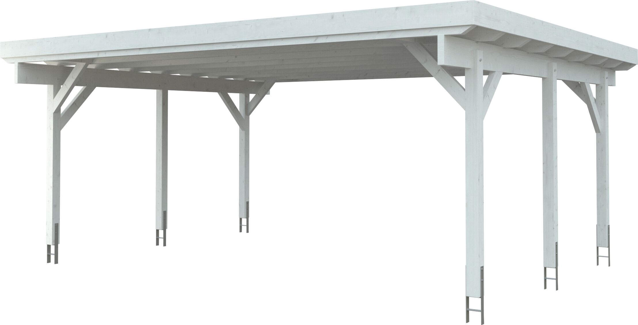 Doppelcarport KIEHN-HOLZ "KH 310 / KH 311", weiß, B/H/T: 213cm x, Carports, Stahl-Dach, versch. Farben
