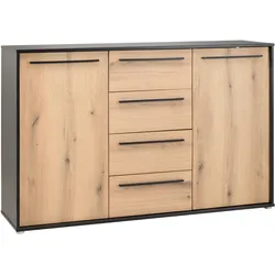 Sideboard Adriano Schwarz/Eichefarben