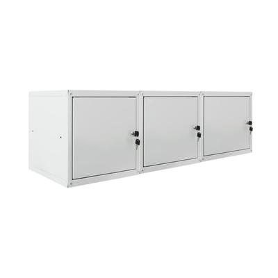 PROREGAL Mega Deal 3x Schließfachwürfel Cubic, HxBxT 35x35x35cm, Grau, Spind Spindschrank Schließfachschrank Schließfachgarderobe Metall