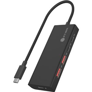 ICY-BOX USB-Hub IB-HUB1436-CPD, schwarz, mit Metallgehäuse, 4 USB 3.1 Ports, Anschluss-Stecker USB-C