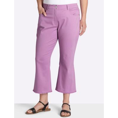 7/8-Hose SHEEGO, Damen, Gr. 48, Normalgrößen, lila (orchidee), 97% Baumwolle, 3% Elasthan, unifarben, Hosen 7/8-Hose