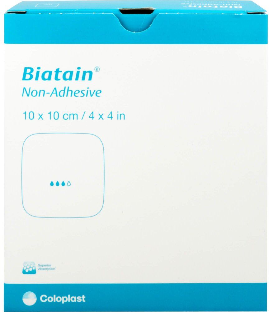 Biatain Schaumverband 10x10 cm nicht haftend 10stk