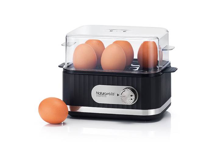 Cuiseur à œufs électrique 6 œufs 400 W noir Naturamix