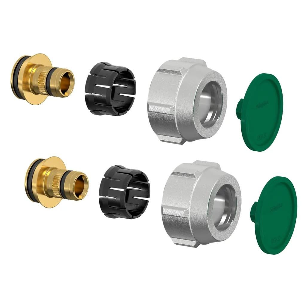 Flamco GmbH Simplex Anschlussset A3 (2 Stück Klemm- verschraubungen) 16x2,0 vernickelt (F11405)