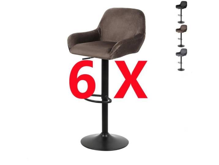 HSTURYZ 6 X Tabouret de Bar Chaise Haute De Cuisine Peut Pivoter à 360° Pour Bar Comptoir ou Cuisine Marron