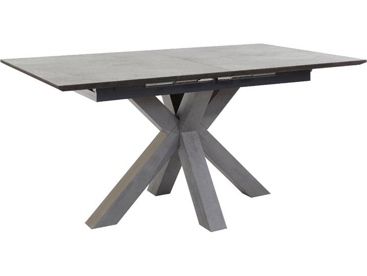 Esstisch MÄUSBACHER Luzern , grau (graphitfarben, keramikfarben hell), B:160cm H:78cm T:90cm, Tische, Esstisch, Breite 160 cm mit Auszugsfunktion