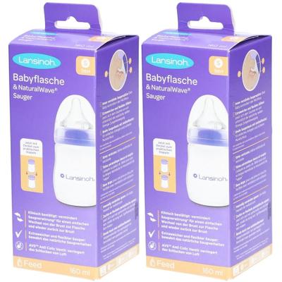 2x Lansinoh NaturalWave Babyflasche 160ml & Sauger S 2x1 St Flaschen