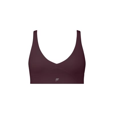 Sport-BH FABLETICS "Fabletics BH PURELUXE LONGLINE LOW IMPACT BRA", Damen, Gr. S, oxblood, Sportlich, BHs Sport-BH, mit Haken- und Ösenverschluss