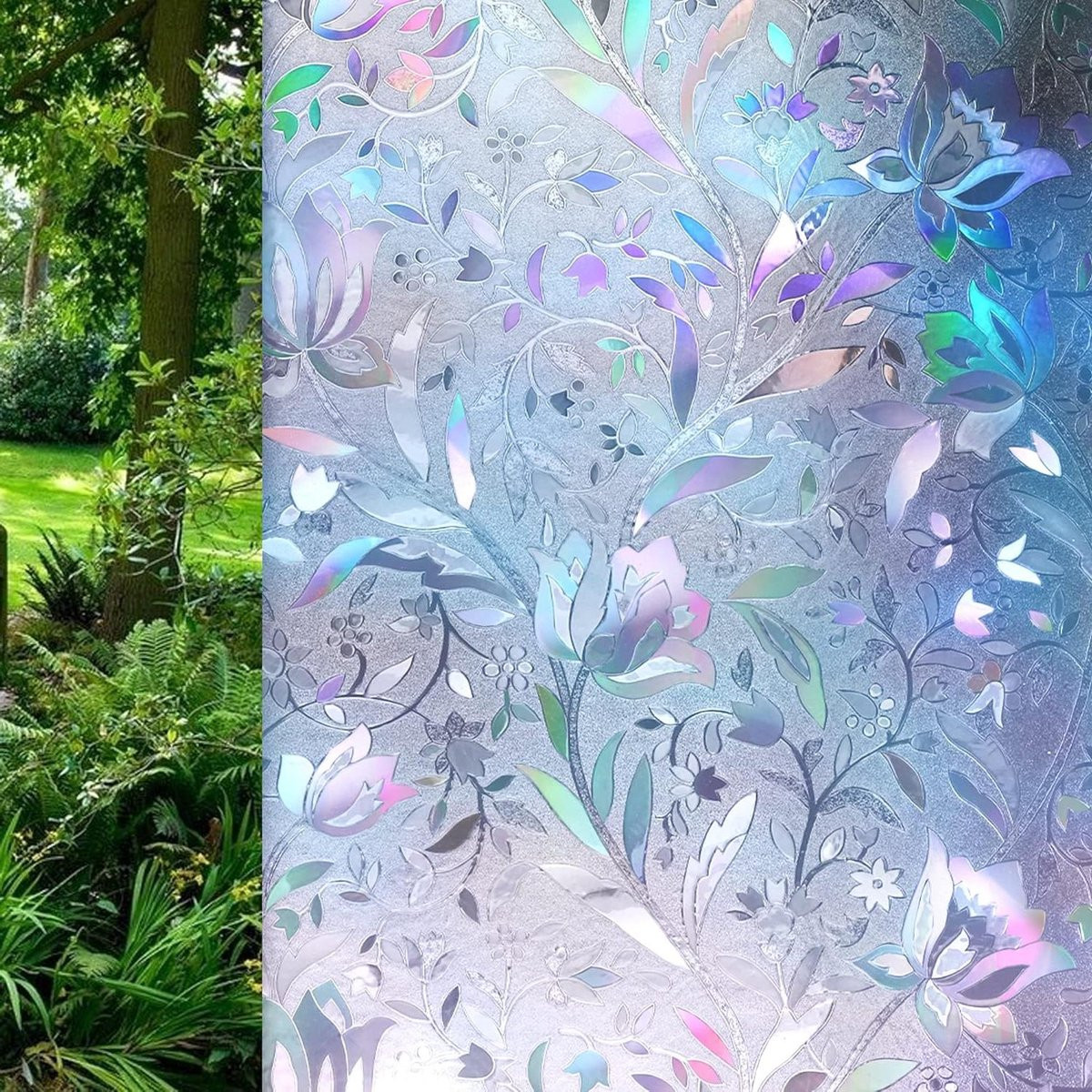 Multicolor Raamfolie met Regenboogeffect voor Privacy en Decoratie - 60 x 200 cm