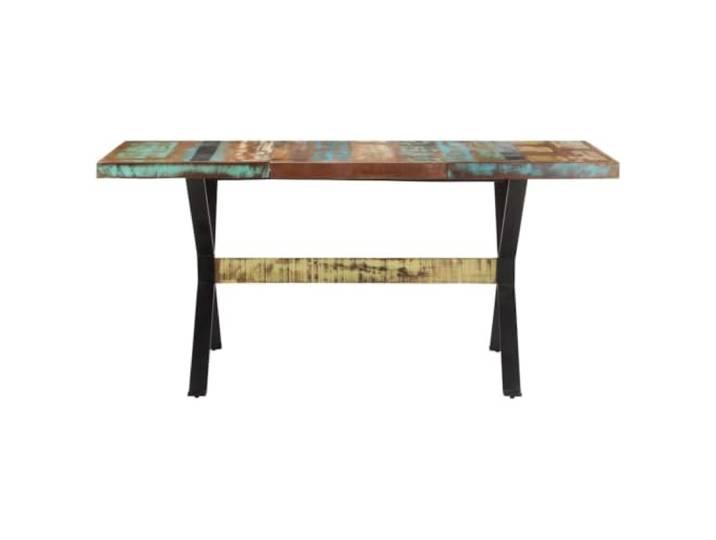 GPUTYGHN Esstisch 160x80x76 cm Altholz Massiv Industriestil Massives Altholz,Teak Hartholz Mangoholz,Stahlbeine pulverbeschichtet,Esszimmer Küche