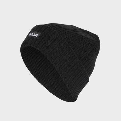 Beanie ADIDAS SPORTSWEAR "LINEAR, UMSCHLAG", Damen, schwarz, weiß, Obermaterial: 100% Polyacryl, Mützen Beanie, mit umgeschlagenem Bündchen, schlichtes Design, zeitlose Silhouette