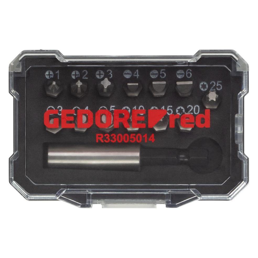 Gedore Red red R33005014 Bit-Box 1/4 PH+SL+TX+6-kant+Bithalter 14-teilig (3301347)