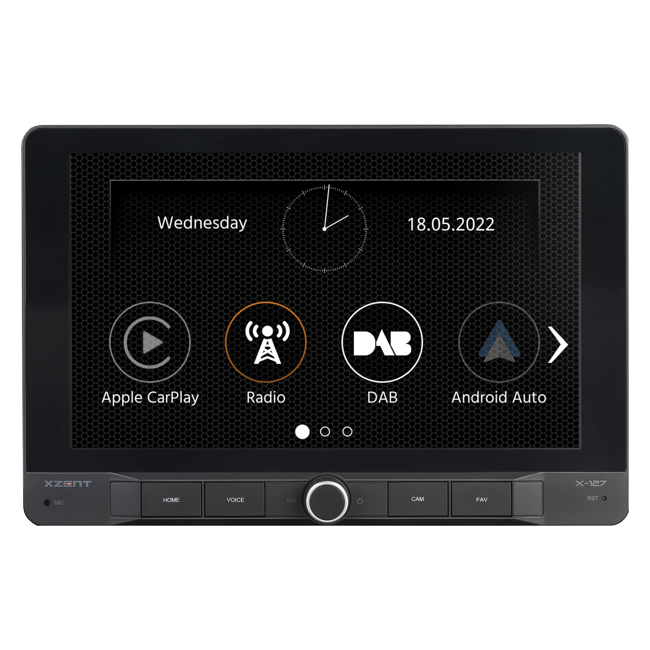 Xzent X-127 1-DIN Infotainer (Android Auto, Apple Carplay) (X-127)