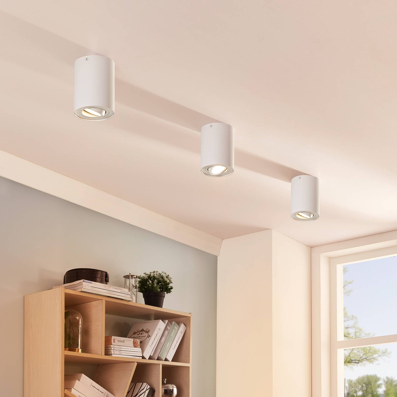 Deckenlampe Jolina Arcchio, dimmbar, weiß / opal, für Flurbereich, Aluminium, Modern, Deckenlampe
