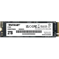 PATRIOT P320 2TB, M.2 2280 / M-Key / PCIe 3.0 x4