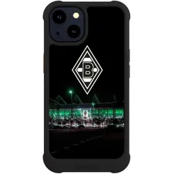 Nivocase Hülle für Apple iPhone 14 Stossfeste Handyhülle NIVOmax Case Schwarz Borussia Mönchengladbach (Apple iPhone 14), Smartphone Hülle, Schwarz