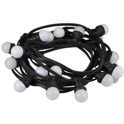 HQ Power Lichterkette, 20 LED-Lampen, warmweiß, E27, für innen und außen, 11 m