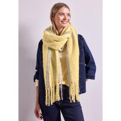 Schal STREET ONE, Damen, Gr. onesize, sunbeam gelb, Strick, 100% Polyester, Modetücher Schal, mit Fransen am Saum
