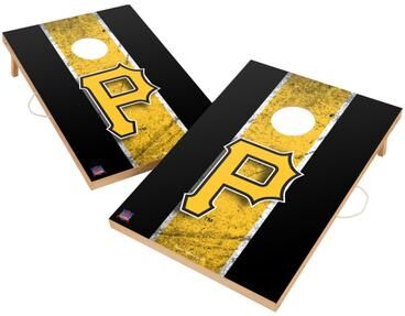 Skip's Garage Vintage Pittsburgh Pirates MLB Regulation 2x4 Cornhole Set