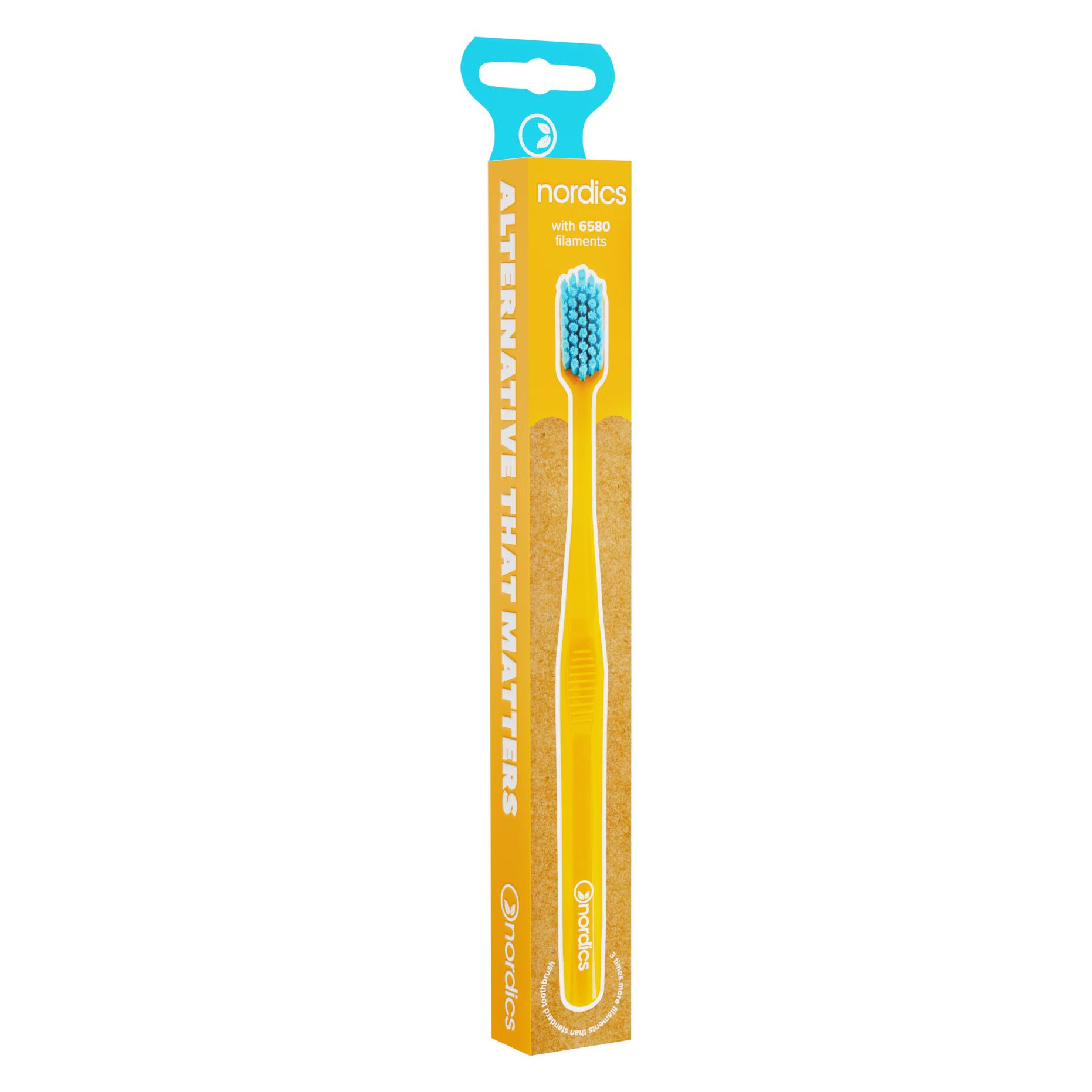 Nordics Plastik Zahnbürste gelb 6580 Weich - nordisch (Weich, 1x) (37732433)
