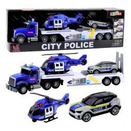 Lean Toys Polizeiwagen, Hubschrauber, Auto, Polizeiauto, Lichter, Geräusche (68915361)
