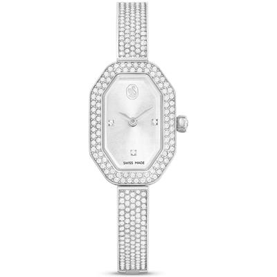 Quarzuhr SWAROVSKI "DEXTERA BANGLE", silber (silberfarben, silberfarben), Armbanduhren, Damen, silberfarben, Quarzuhr, Armbanduhr, Damenuhr, Swarovski-Kristalle, Swiss Made