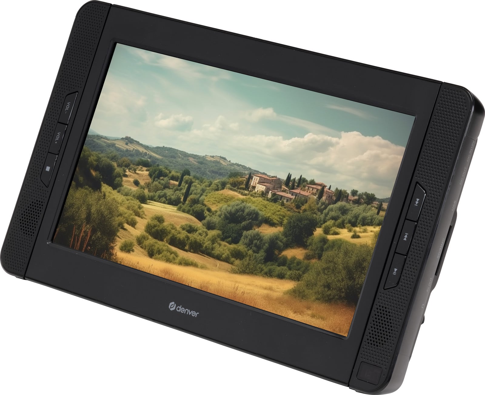 Denver MTW-1098 Draagbare DVD-speler met dubbele 10-inch schermen, USB/SD-kaartlezer en autoadapter