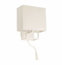 Faro Wandleuchte VESPER E14, IP20 mit LED-Leser, 93lm, weiß matt FAR-29982