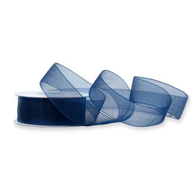 Creativery 25mm Organzaband 25m Chiffonband Schleifenband Geschenkband Deko Stoffband Dunkelblau