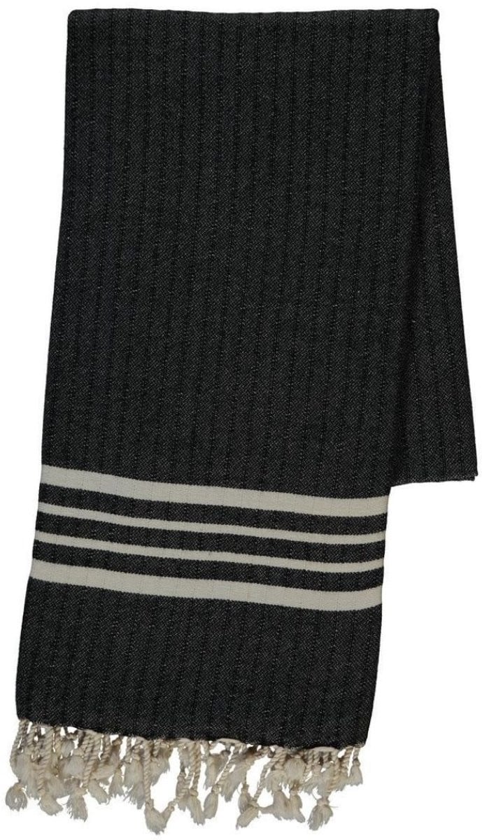 Lalay Hamamdoek XL Krem Sultan Black - 210 x 100 cm