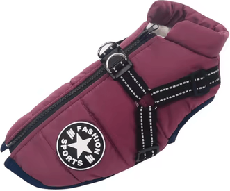 Uplift Curations Waterproof Large Dog Jacket With Harness Winter Padded Big Dog Coat For Outdoor Adventures purple 4xl