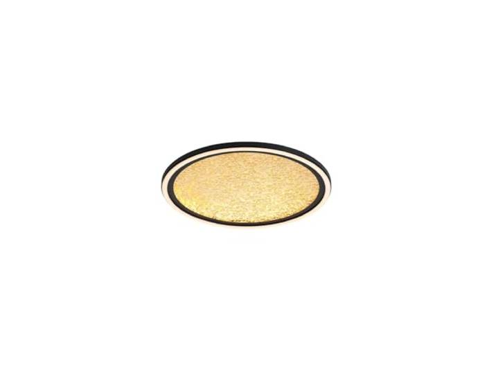 Searchlight Lighting Deckenleuchte, Rond aus Metall, Säbel, Schwarz, mit Diffuseur-Kunststoff, vergoldet, 36 W, 2230 Lumen, dimmbar, 3000 K, Durchmesser 40 cm, Mond LED