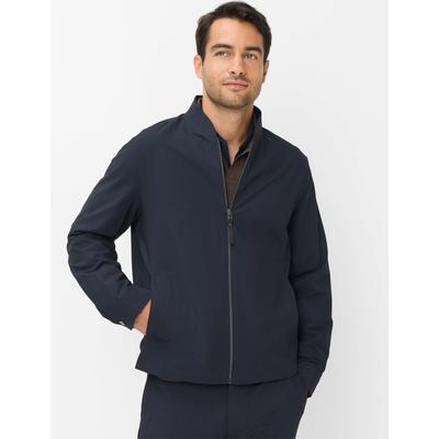 Strickjacke BRAX "Style JAMIE", Herren, Gr. S, blau (navy), Web, 66% Polyester, 28% Viskose, 6% Elasthan, Strickjacken Strickjacke, Performance: Overshirt im Viskosemix