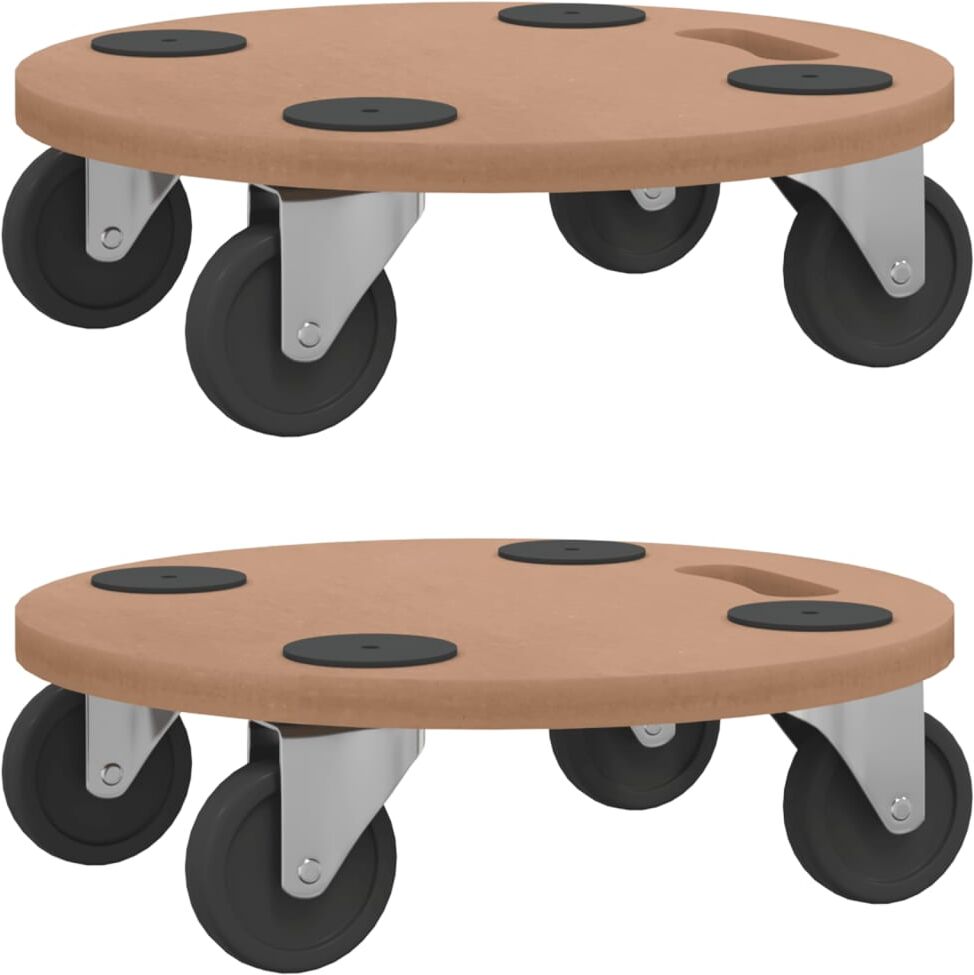 vidaXL Chariots sur roulettes 2 pcs rond bois d'ingénierie